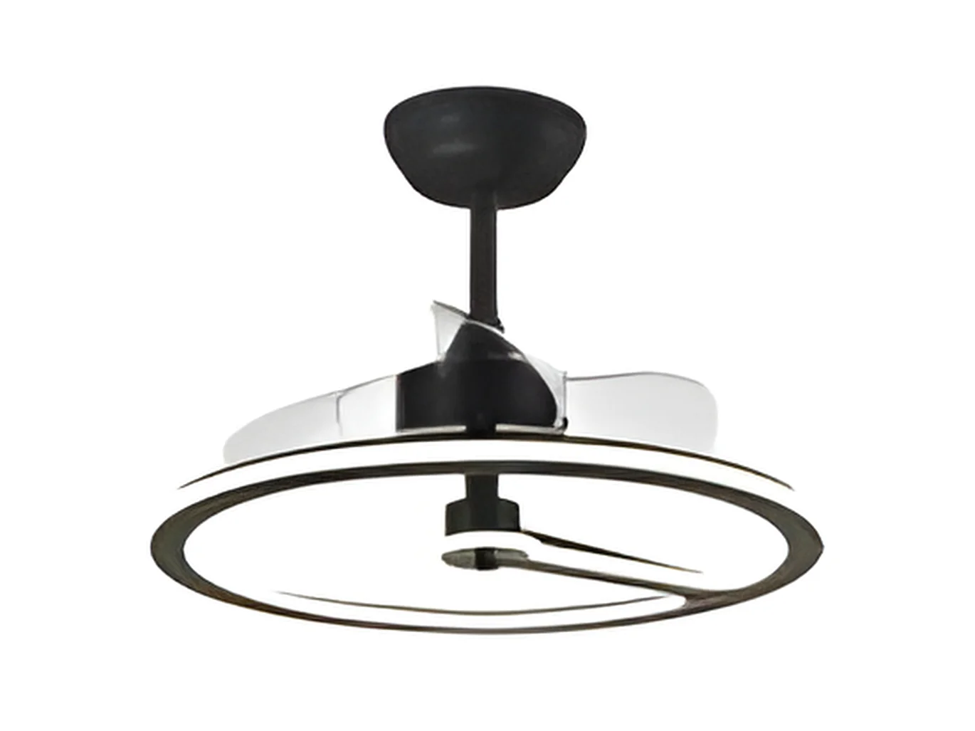 Ventilador Dc Chom Negro Led Con Tres Temperaturas Y Control Remoto