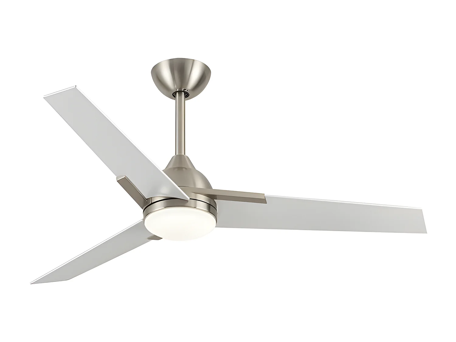 Ventilateur DC ARGESTE nickel Led 22w avec 3 températures et mémoire Fabrilamp