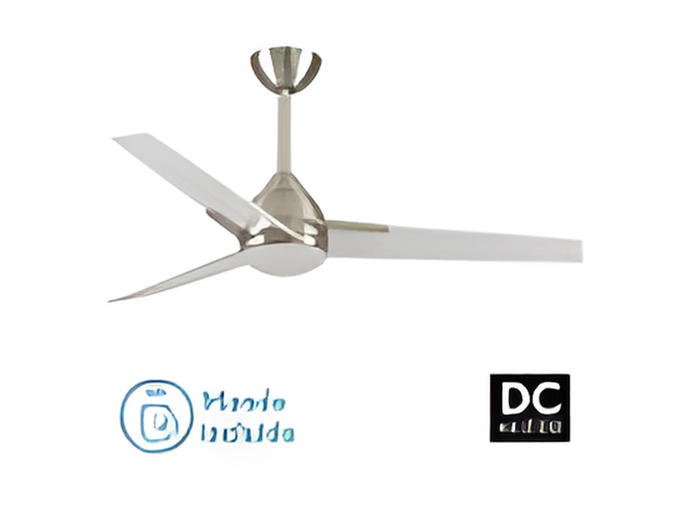 Ventilateur DC ARGESTE nickel Led 22w avec 3 températures et mémoire Fabrilamp