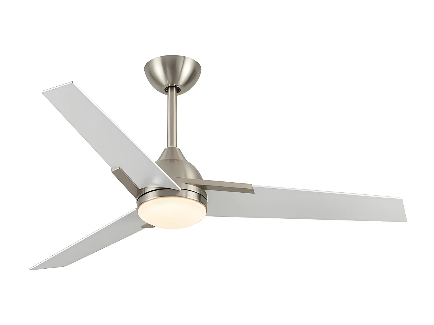 Ventilateur DC ARGESTE nickel Led 22w avec 3 températures et mémoire Fabrilamp