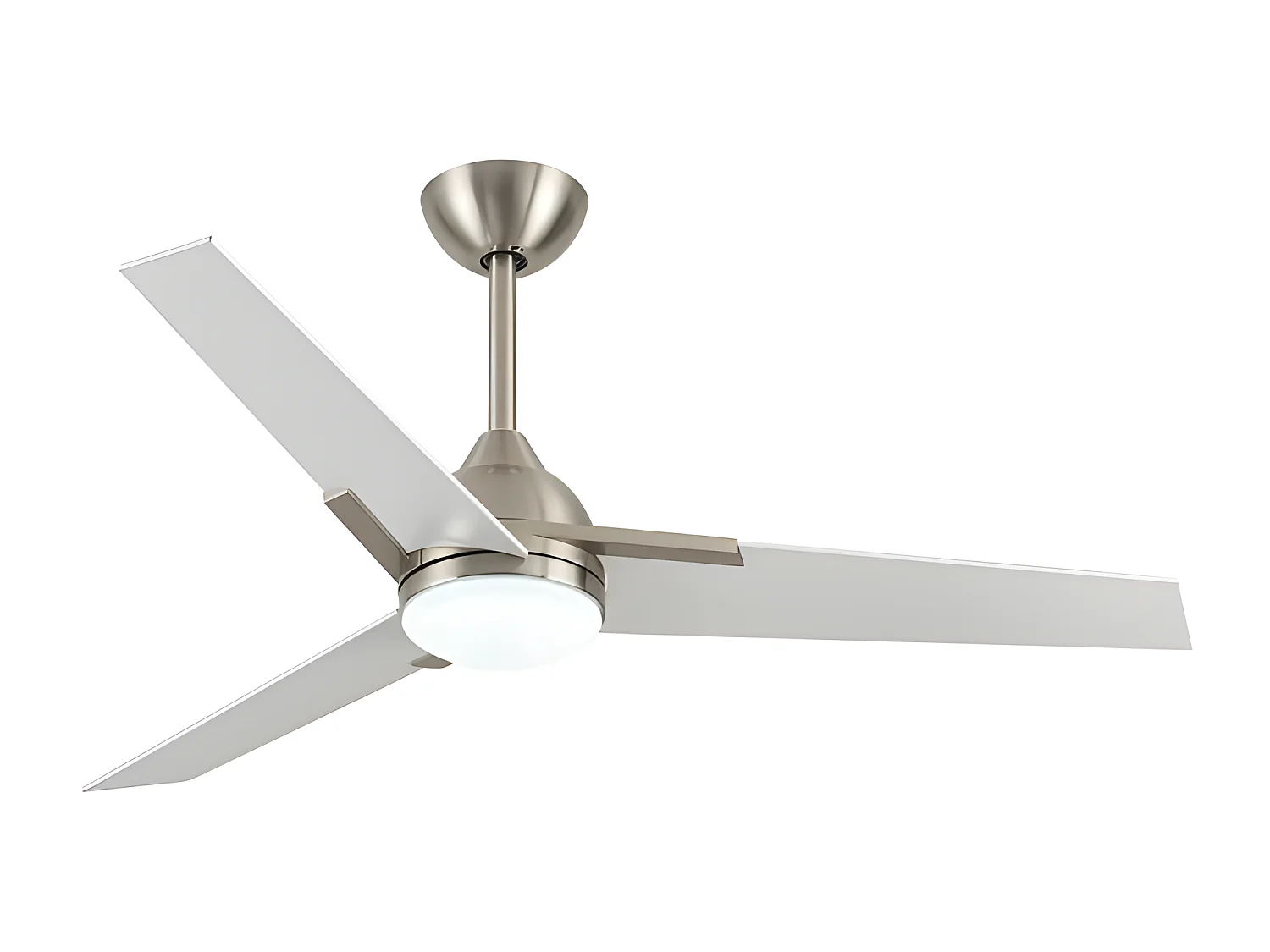 Ventilateur DC ARGESTE nickel Led 22w avec 3 températures et mémoire Fabrilamp