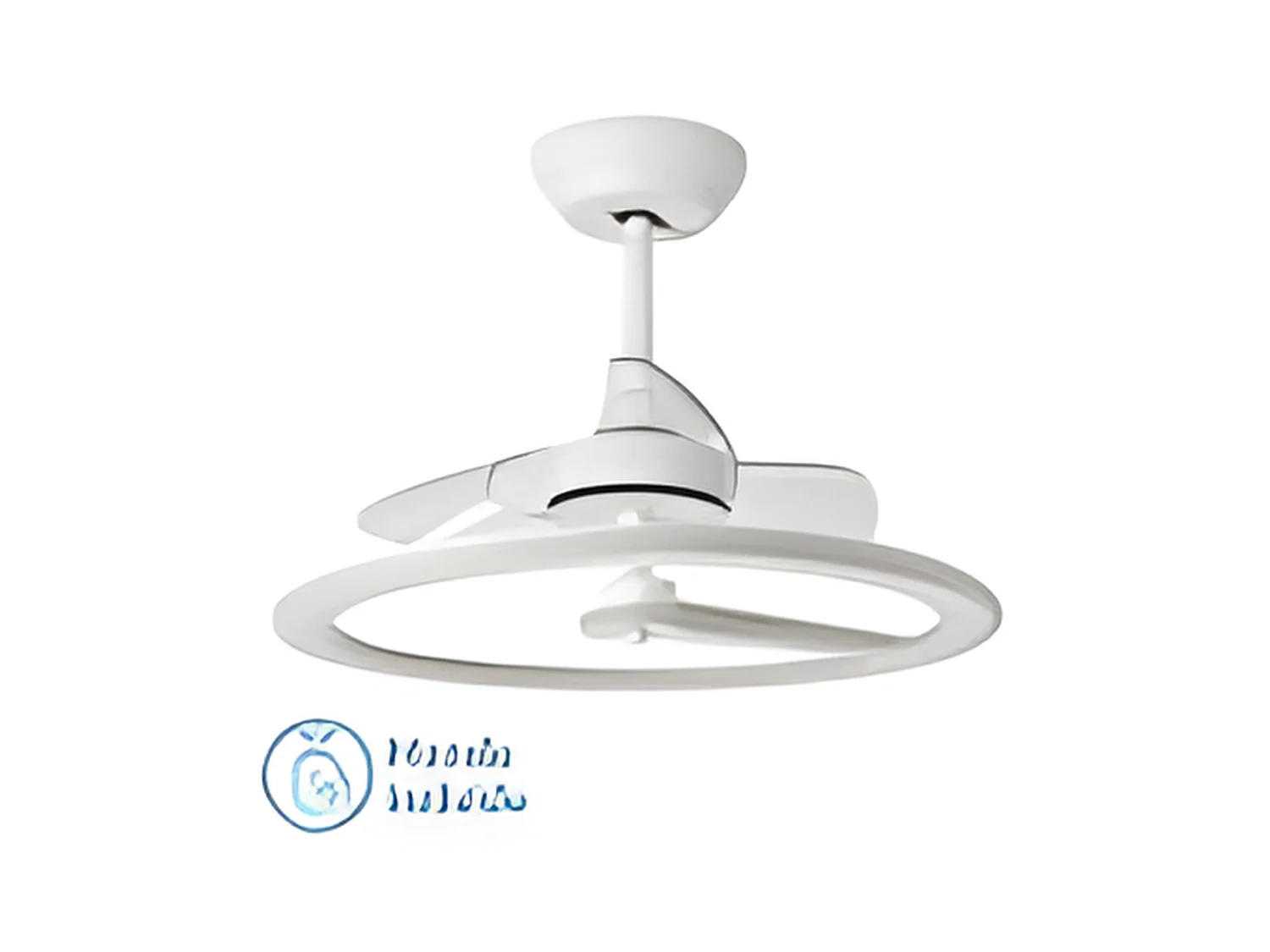 Ventilador Dc Chom Blanco Led Con Tres Temperaturas Y Control Remoto