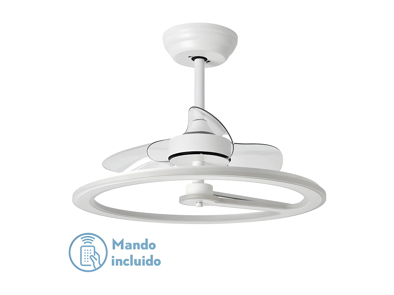 Ventilateur DC CHOM LED blanc avec trois températures et télécommande Fabrilamp