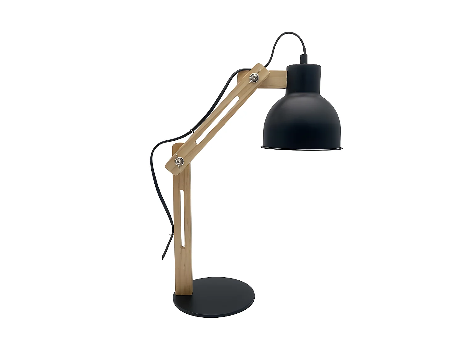 Flexo Articulable modèle Baptista 1luz Noir/hêtre FABRILAMP