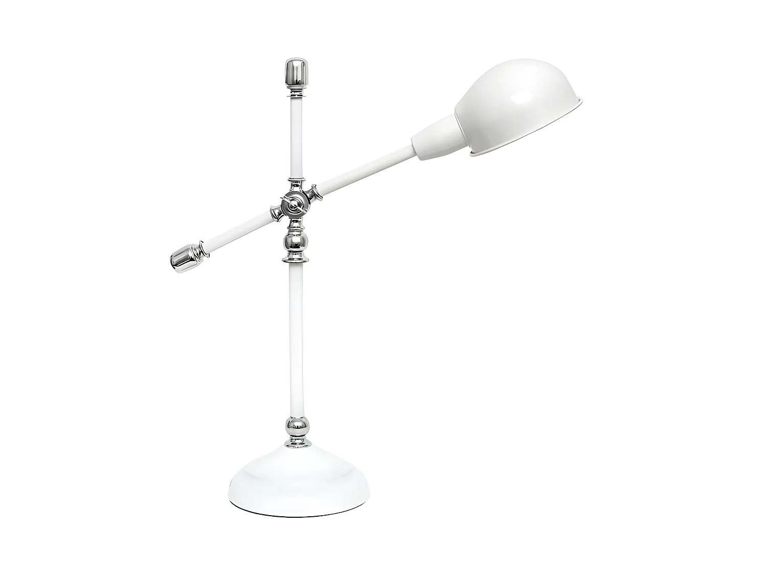 Flexo Lujan 1xe27 Blanco Brillo/cromo 56x50x18 De  .