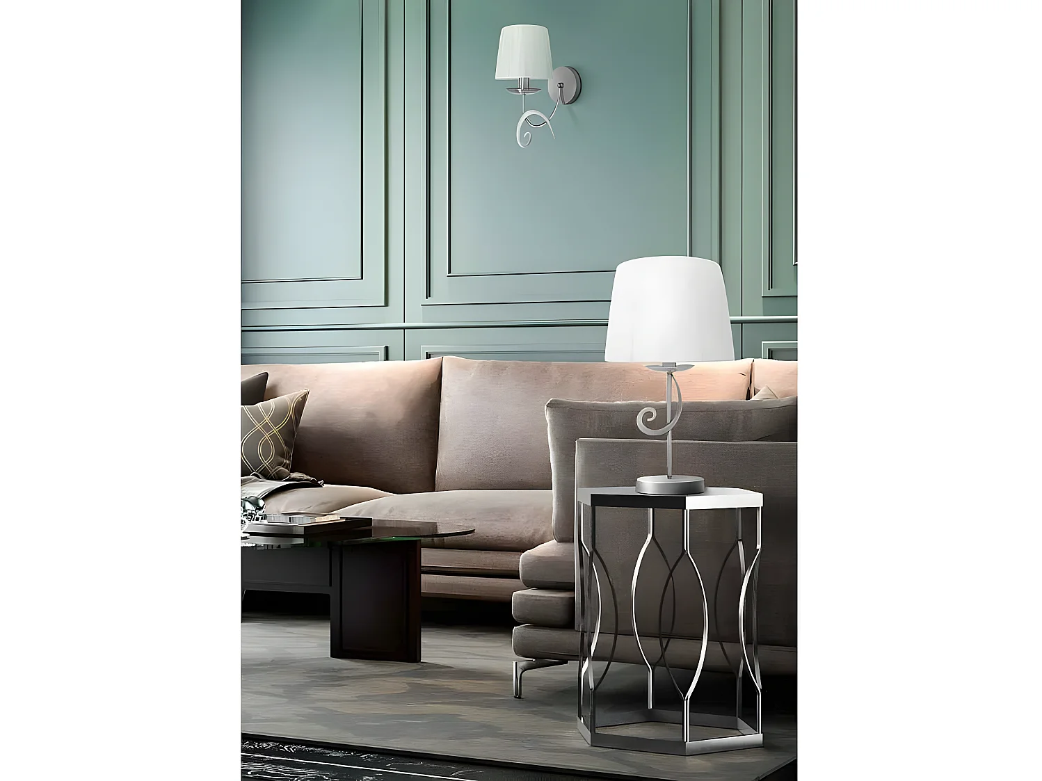 Aplique Luxor Cromo Con Pantalla 1 Luz