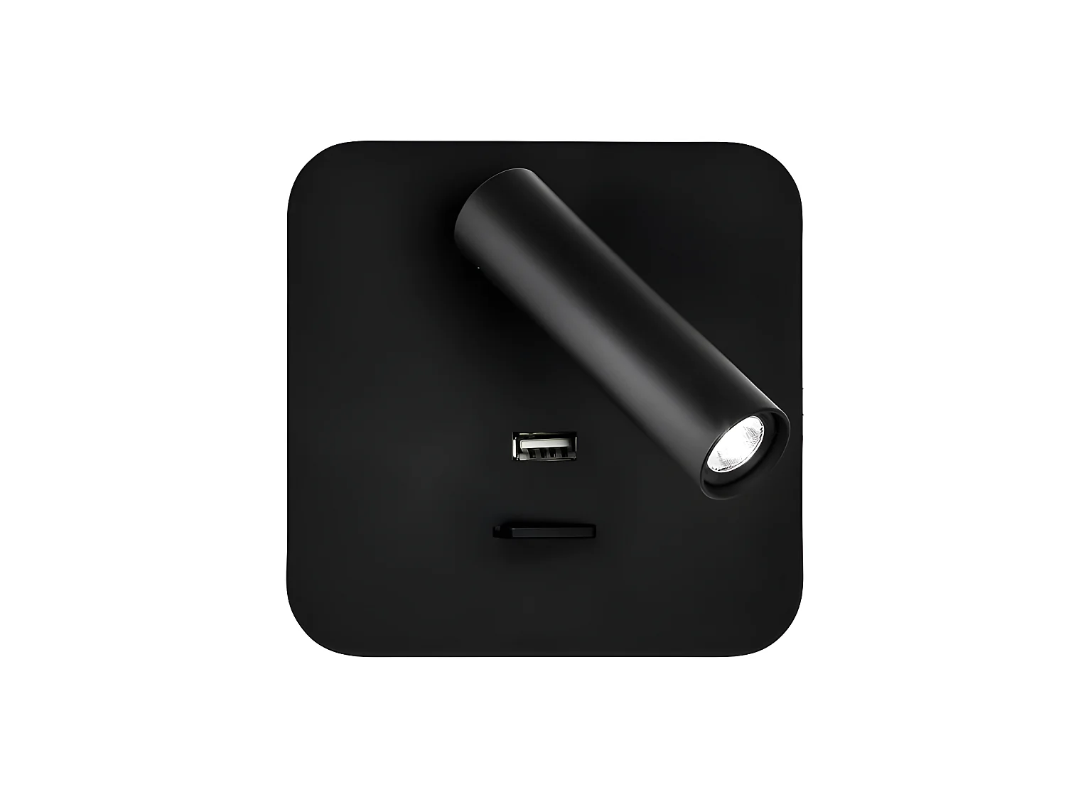 Appliquer la couleur SQUARE Noir modèle Giotto Port USB réglable FABRILAMP