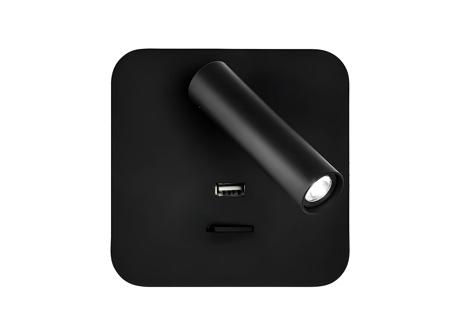 Appliquer la couleur SQUARE Noir modèle Giotto Port USB réglable FABRILAMP