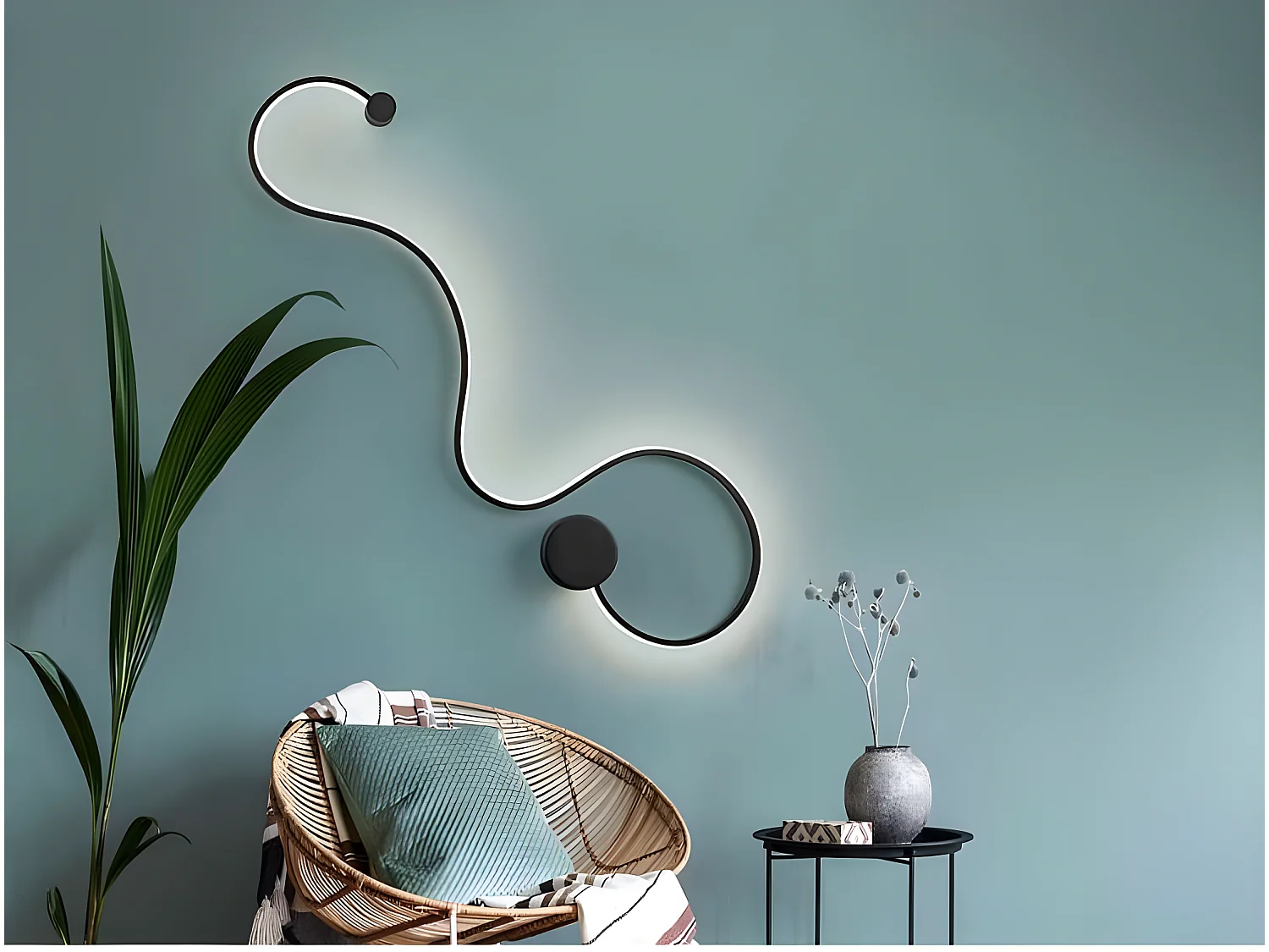 Lampe de pared GRAFOS led negro de Schuller