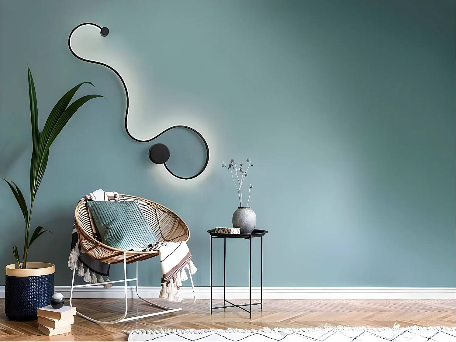Lampe de pared GRAFOS led negro de Schuller
