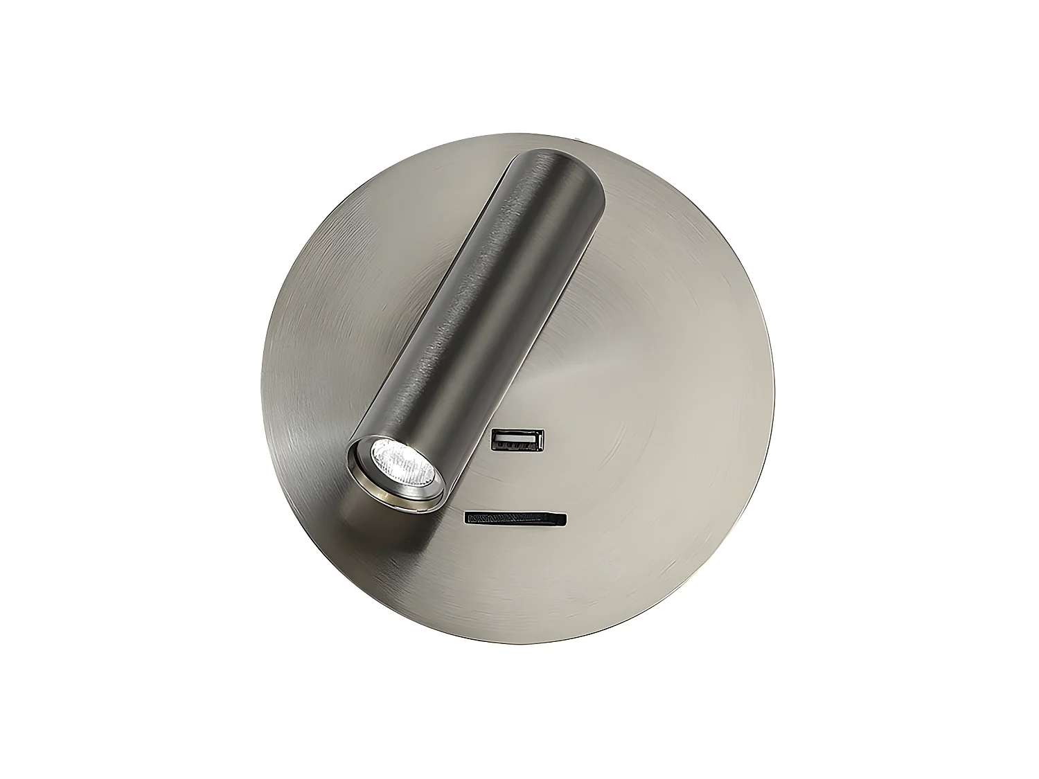 Applique murale en nickel modèle Giotto Redondo avec port USB FABRILAMP