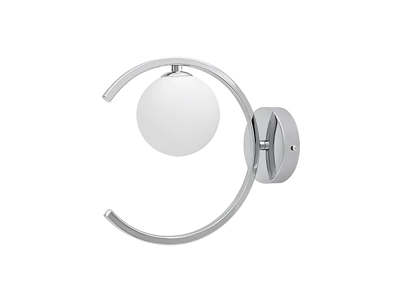 Applique murale chromée moderne avec tulipe en verre modèle Conil FABRILAMP