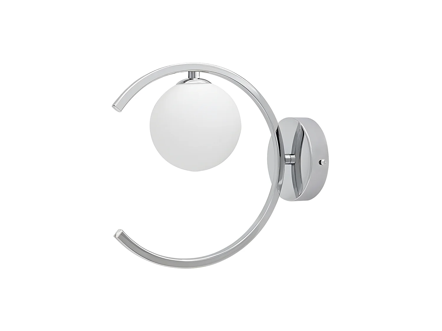 Applique murale chromée moderne avec tulipe en verre modèle Conil FABRILAMP