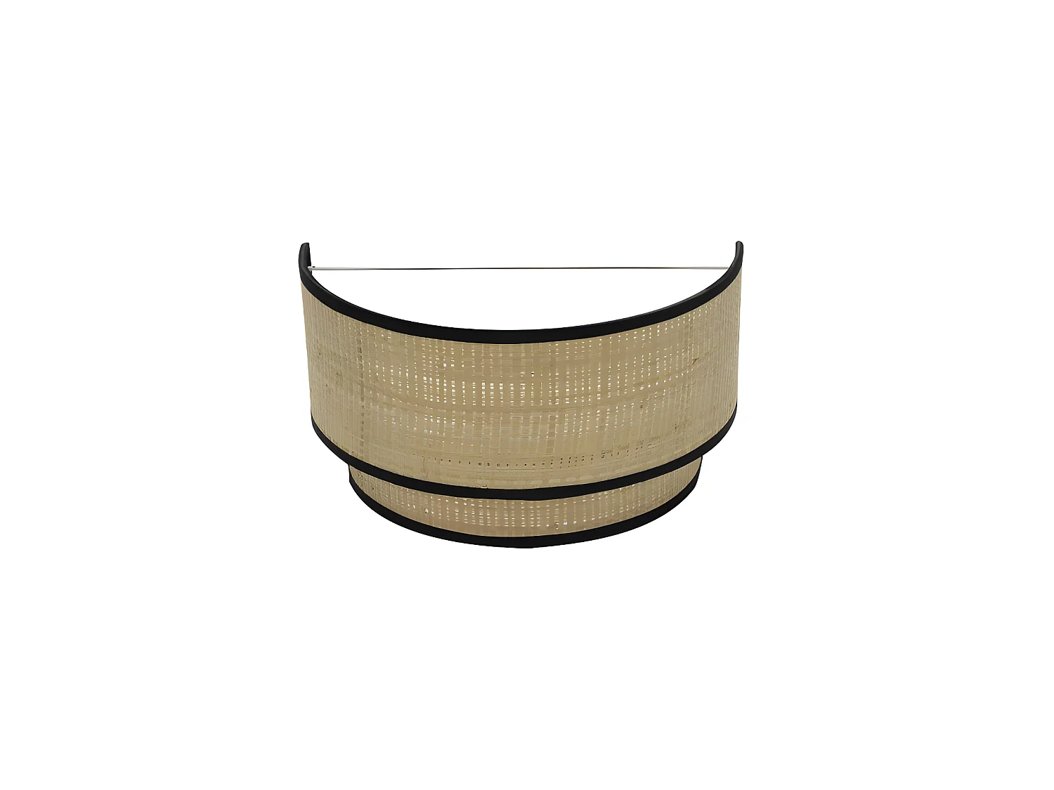 Lampada da parete realizzata in tessuto naturale e dettaglio nero Roque FABRILAMP