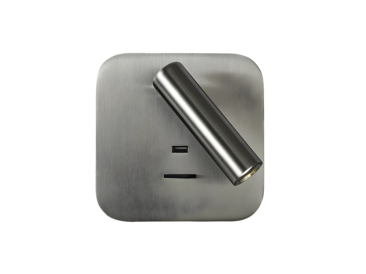 Appliquer en nickel Giotto Square Nickel avec port USB FABRILAMP