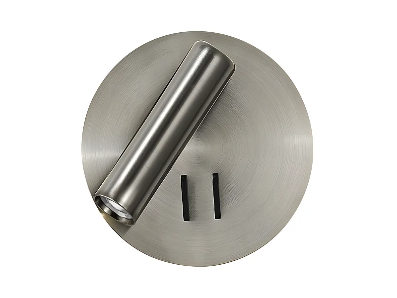 Appliquez Redondo avec projecteur modèle Manet en couleur Nickel FABRILAMP