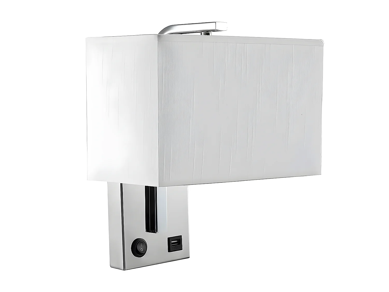 Applicare con porta USB modello Agatha con schermo bianco FABRILAMP