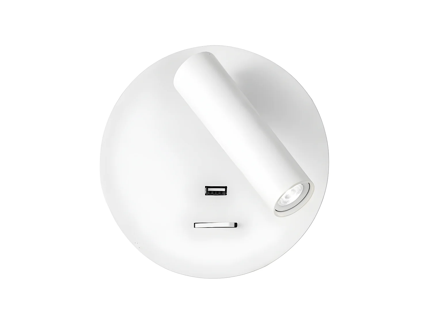 Aplique Giotto Redondo Color Blanco Usb Con Foco Orientable