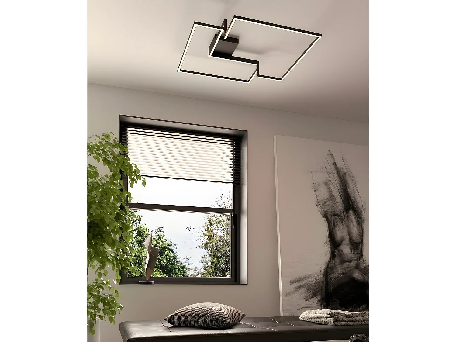 Applique murale LED 40w dimable Modèle Boutique en noir MANTRA
