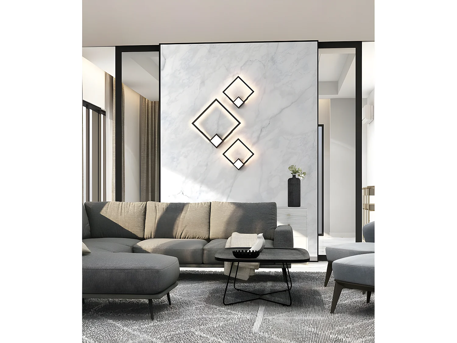 Applique murale LED 40w dimable Modèle Boutique en noir MANTRA