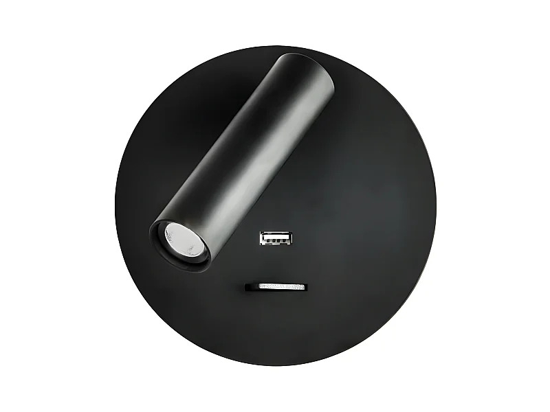 Appliquer le modèle rond Giotto Black Usb Port FABRILAMP