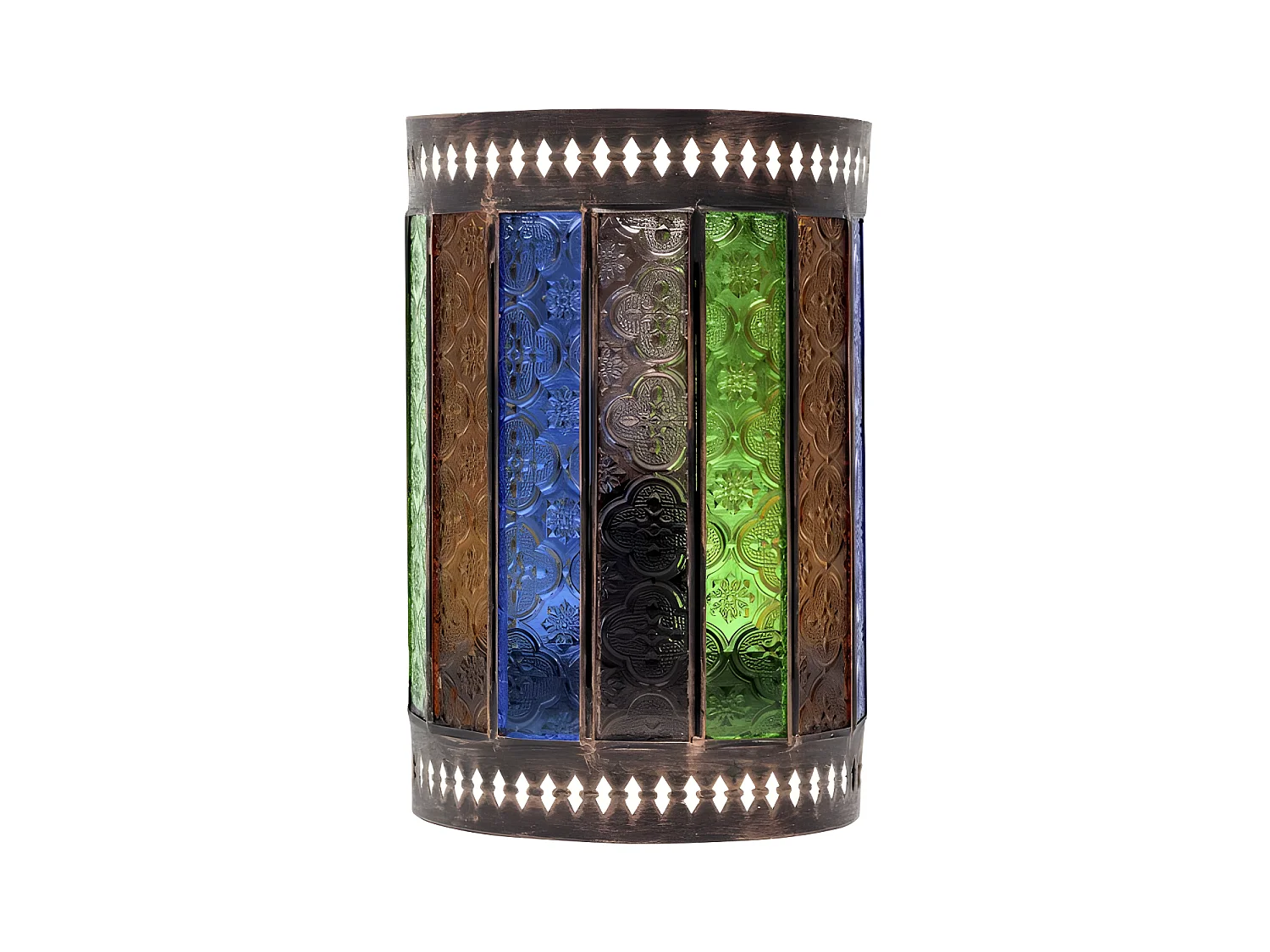 Lampada Applicare Fatto a Mano Casablanca 1xe27 Marrone / colori 25x1 FABRILAMP.6d