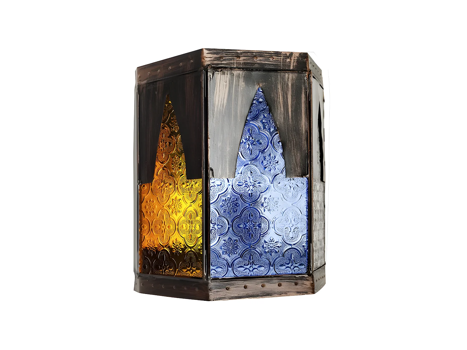 Lampada Applica Handmade Meknes 1xe27 Marrone / colori 21,5x18,5 FABRILAMP.