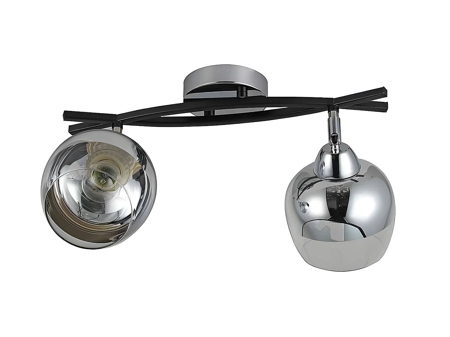 Plafondd de 2 spots réglables modèle DENALI chrome FABRILAMP