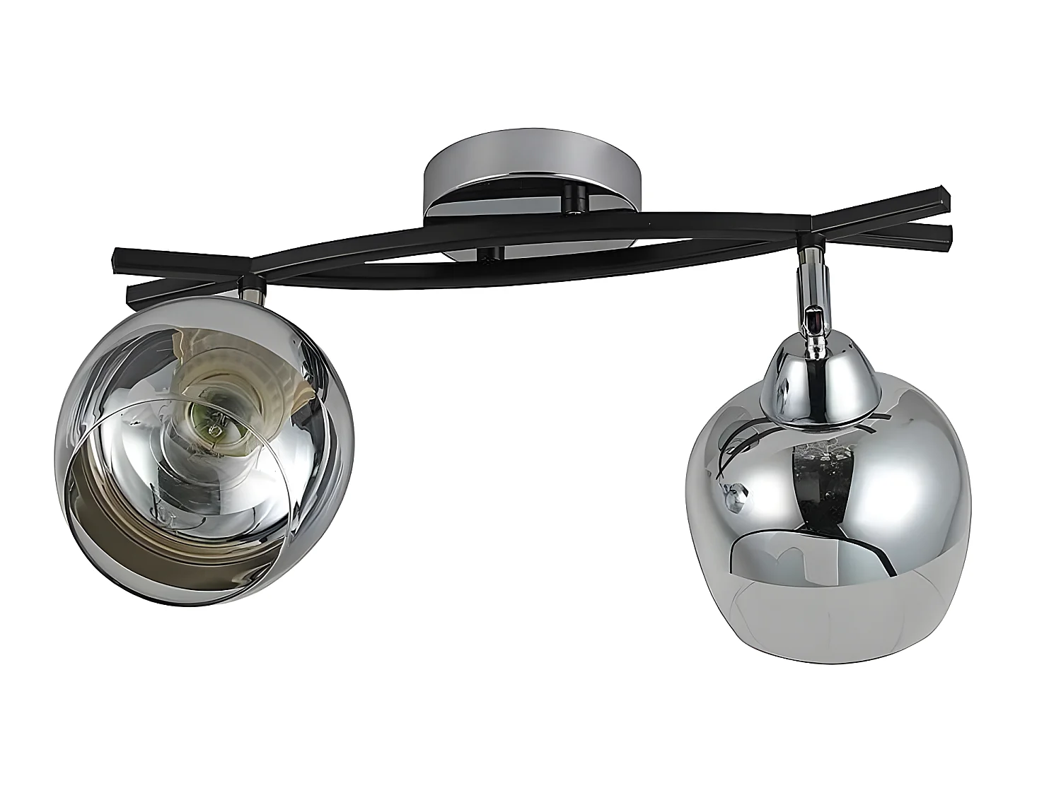 Plafondd de 2 spots réglables modèle DENALI chrome FABRILAMP