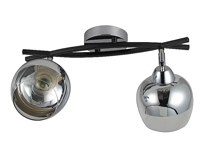 Plafondd de 2 spots réglables modèle DENALI chrome FABRILAMP