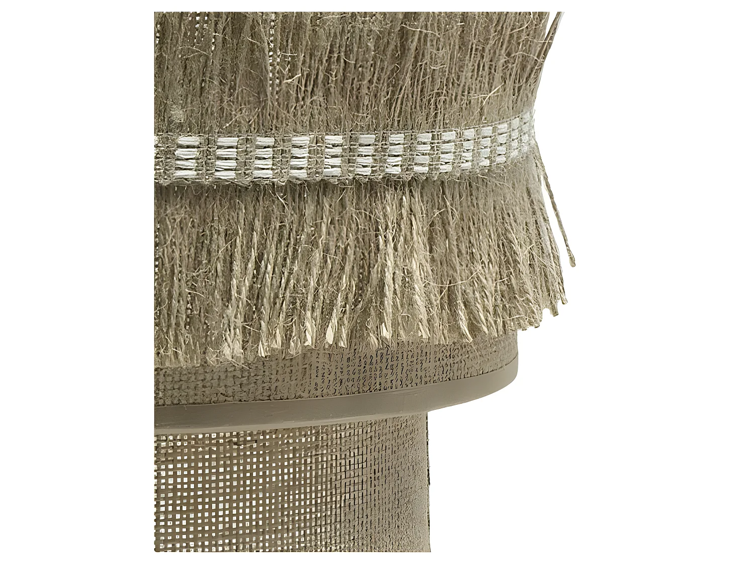 Applique murale rustique KALA en tissu avec franges FABRILAMP