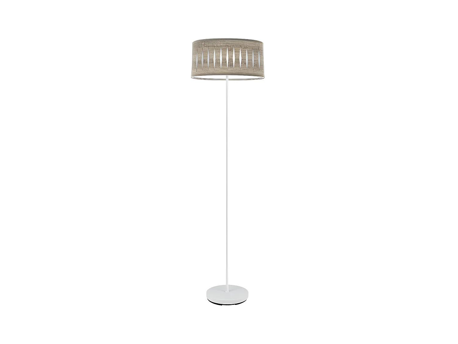 Pied salon couleur bois GRIS et métal blanc modèle Piron FABRILAMP