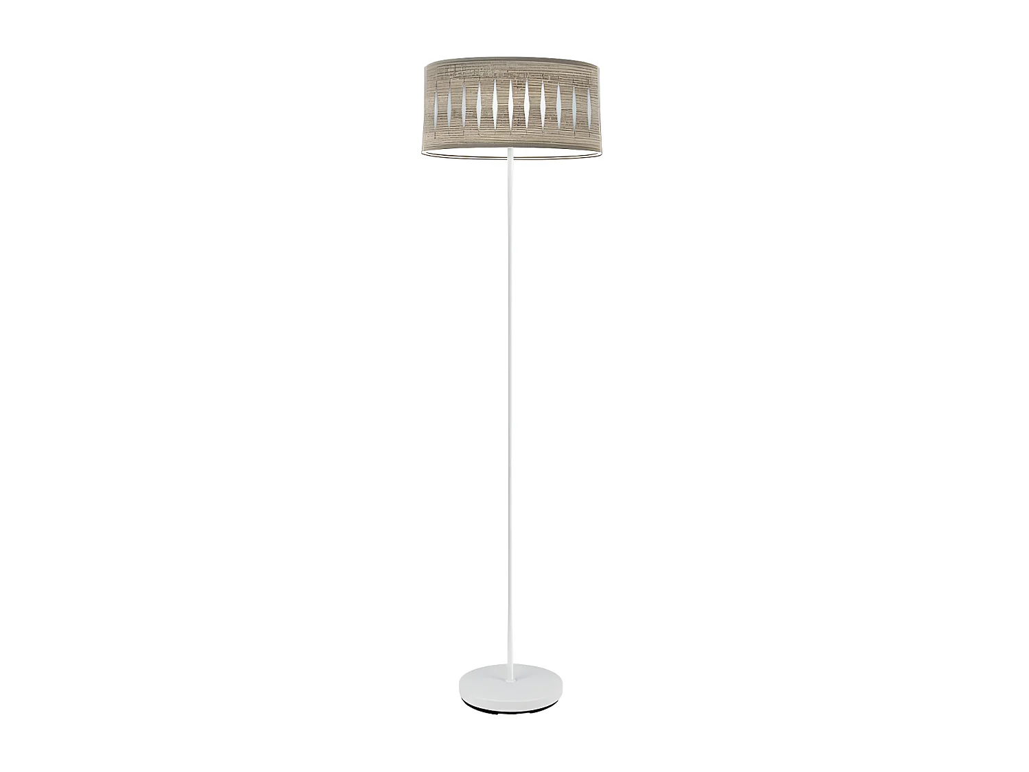 Pied salon couleur bois GRIS et métal blanc modèle Piron FABRILAMP