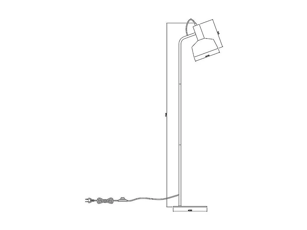 Lampara De Pie De   De La Serie Leana  En Cobre