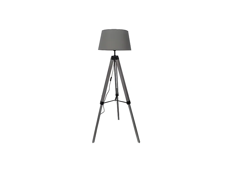 Pied Salon RÉGLABLE modèle Julen couleur Bois Gris / noir FABRILAMP