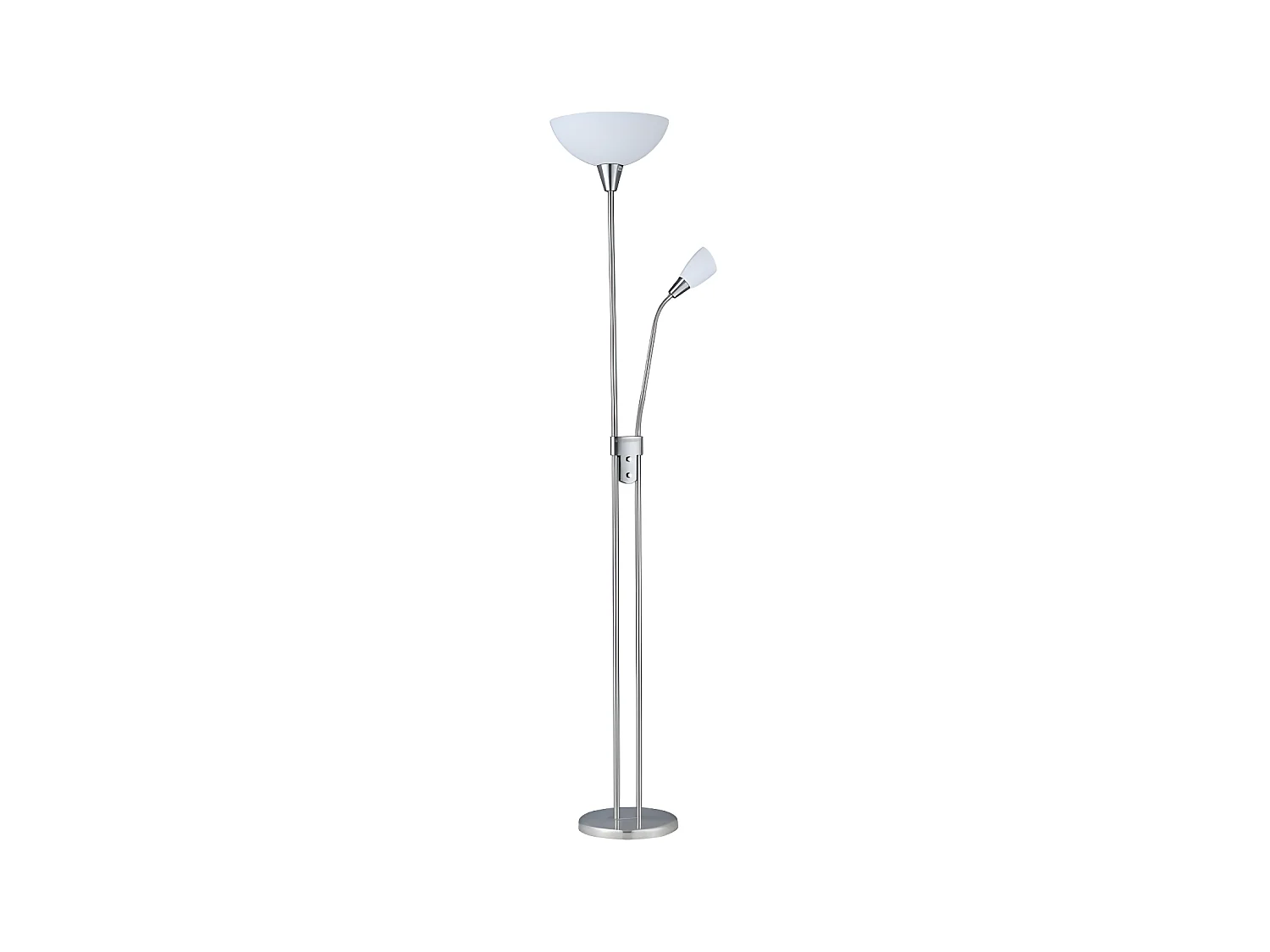 Foot Of Salon DENEB 2 lumières, avec lecteur de point 180 cm nickel FABRILAMP