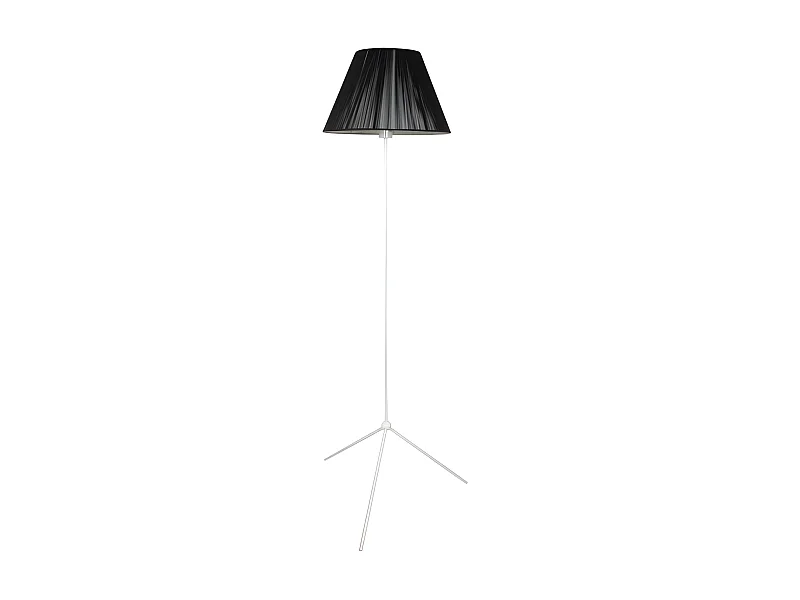 Pied de salon blanc avec ecran Hilo Noir 150 Cm FABRILAMP
