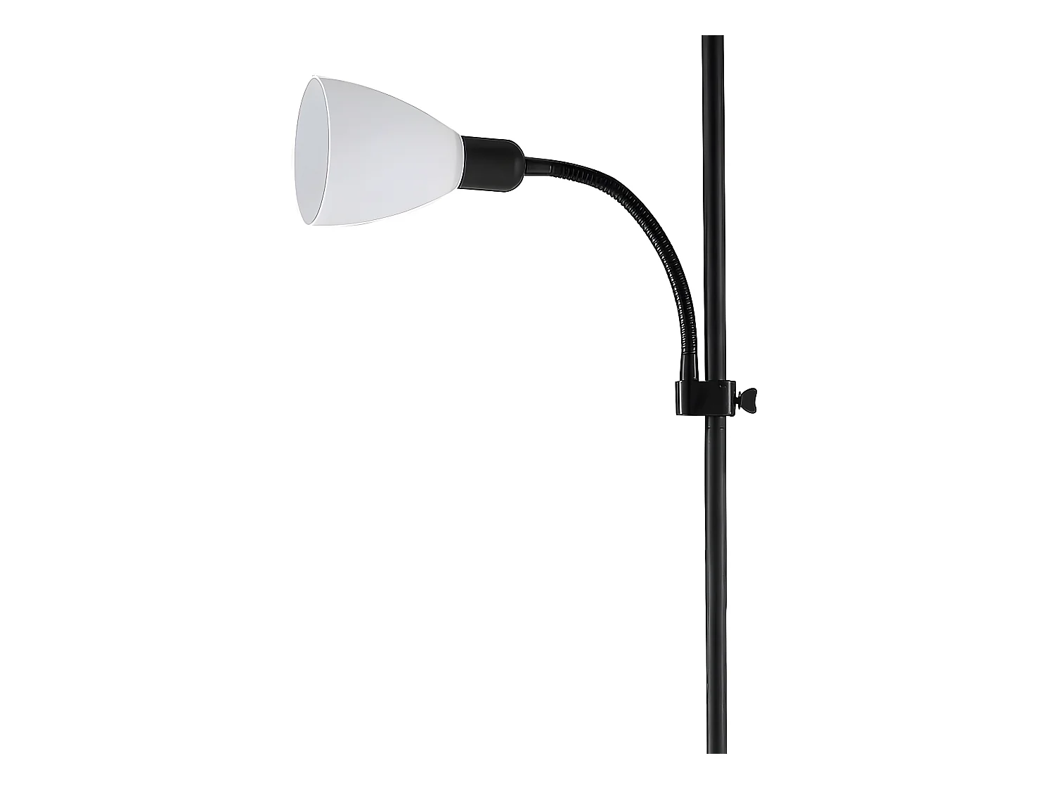 Pied de salon noir modèle RILON avec point de lecture FABRILAMP