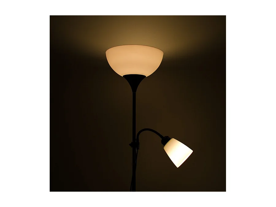 Lampadaire à double éclairage modèle VARESE blanc INTERLUSA