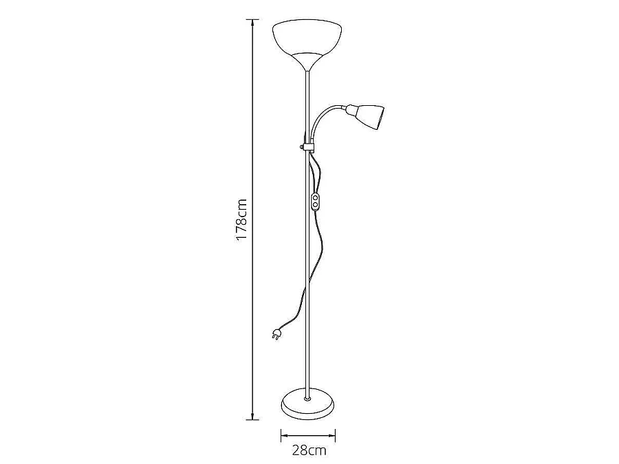 Lampadaire à double éclairage modèle VARESE blanc INTERLUSA