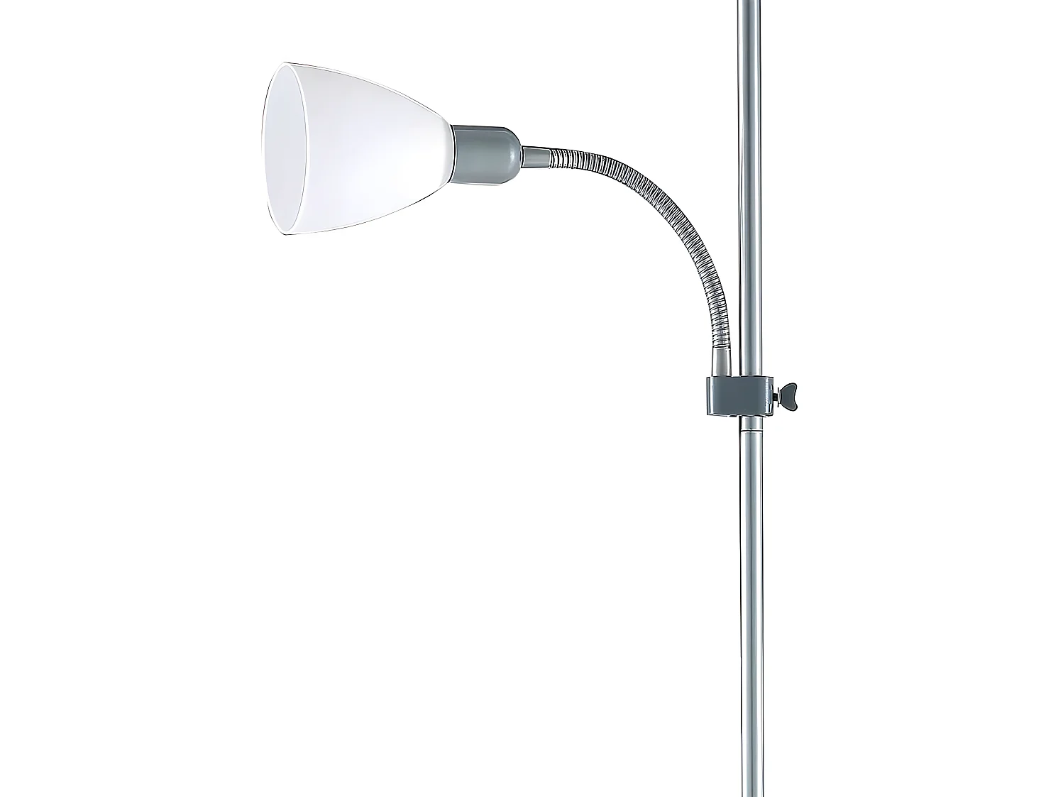 Pied de salon modèle RILON argent avec point de lecture FABRILAMP