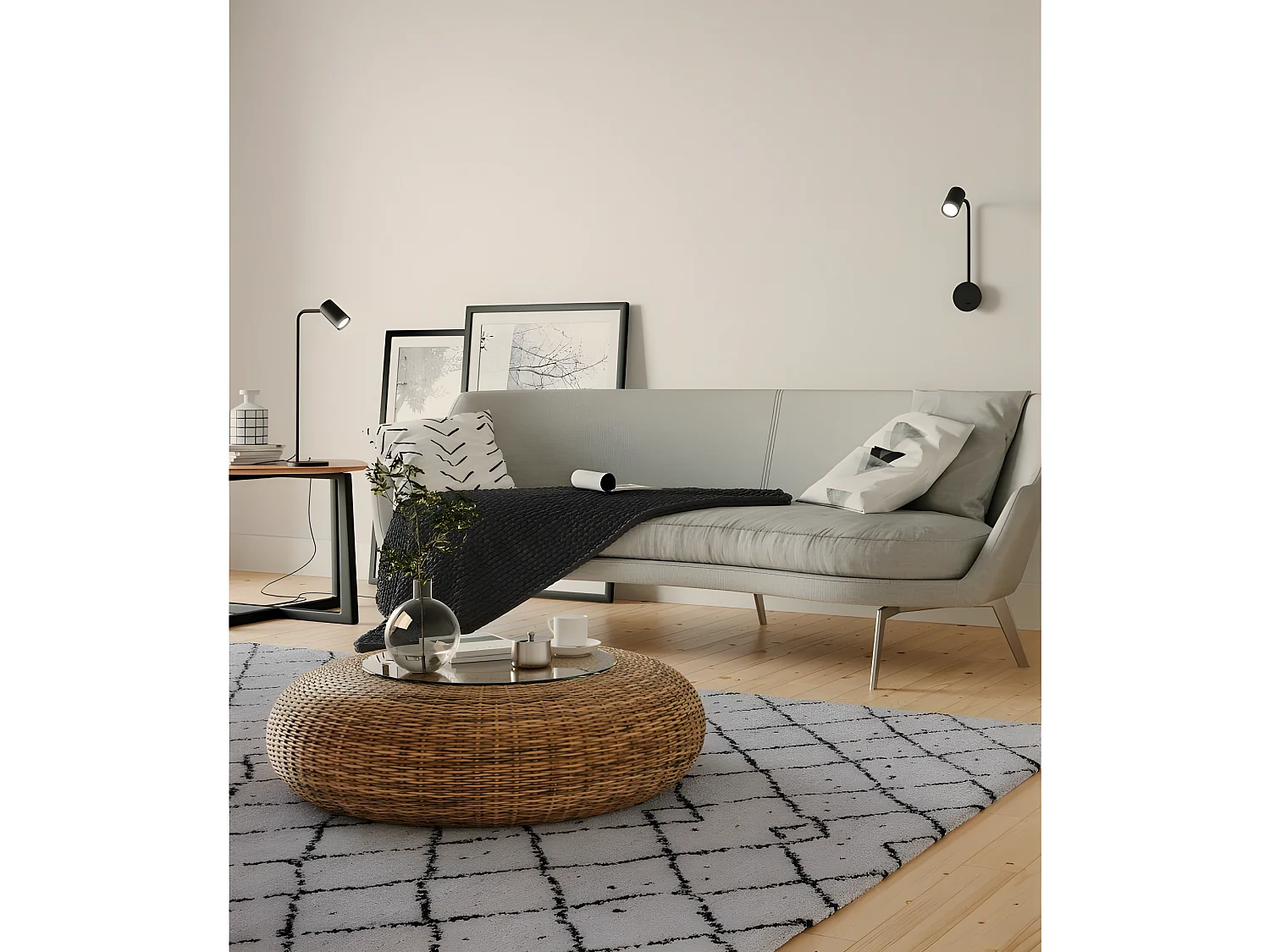 Lampara De Pie Modelo Sal Negro De Una Luz