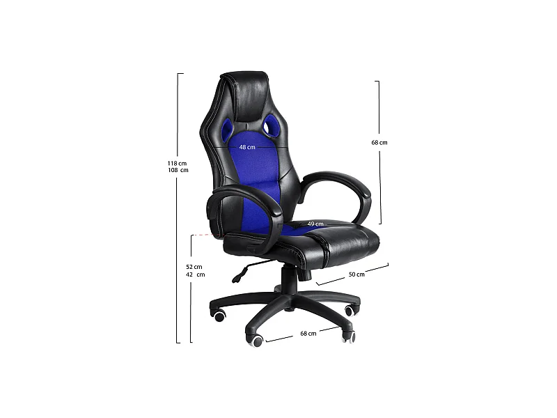 Silla Gaming Pro - Azul y Negro - Máxima Ergonomía - Ideal para sesiones de Gaming