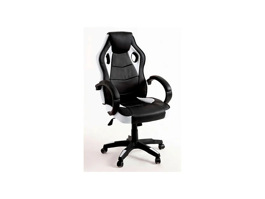 Silla Gaming Boss - Blanco y Negro - Máxima Ergonomía - Ideal para sesiones de Gaming