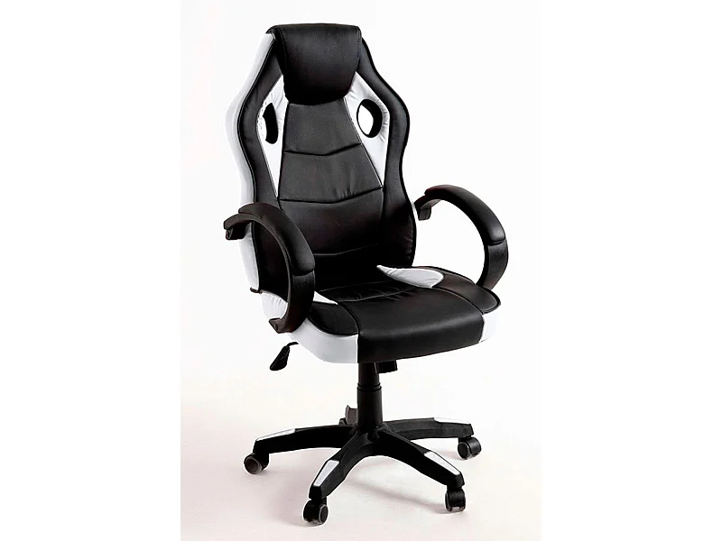 Silla Gaming Boss - Blanco y Negro - Máxima Ergonomía - Ideal para sesiones de Gaming