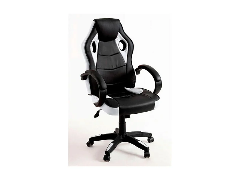Silla Gaming Boss - Blanco y Negro - Máxima Ergonomía - Ideal para sesiones de Gaming