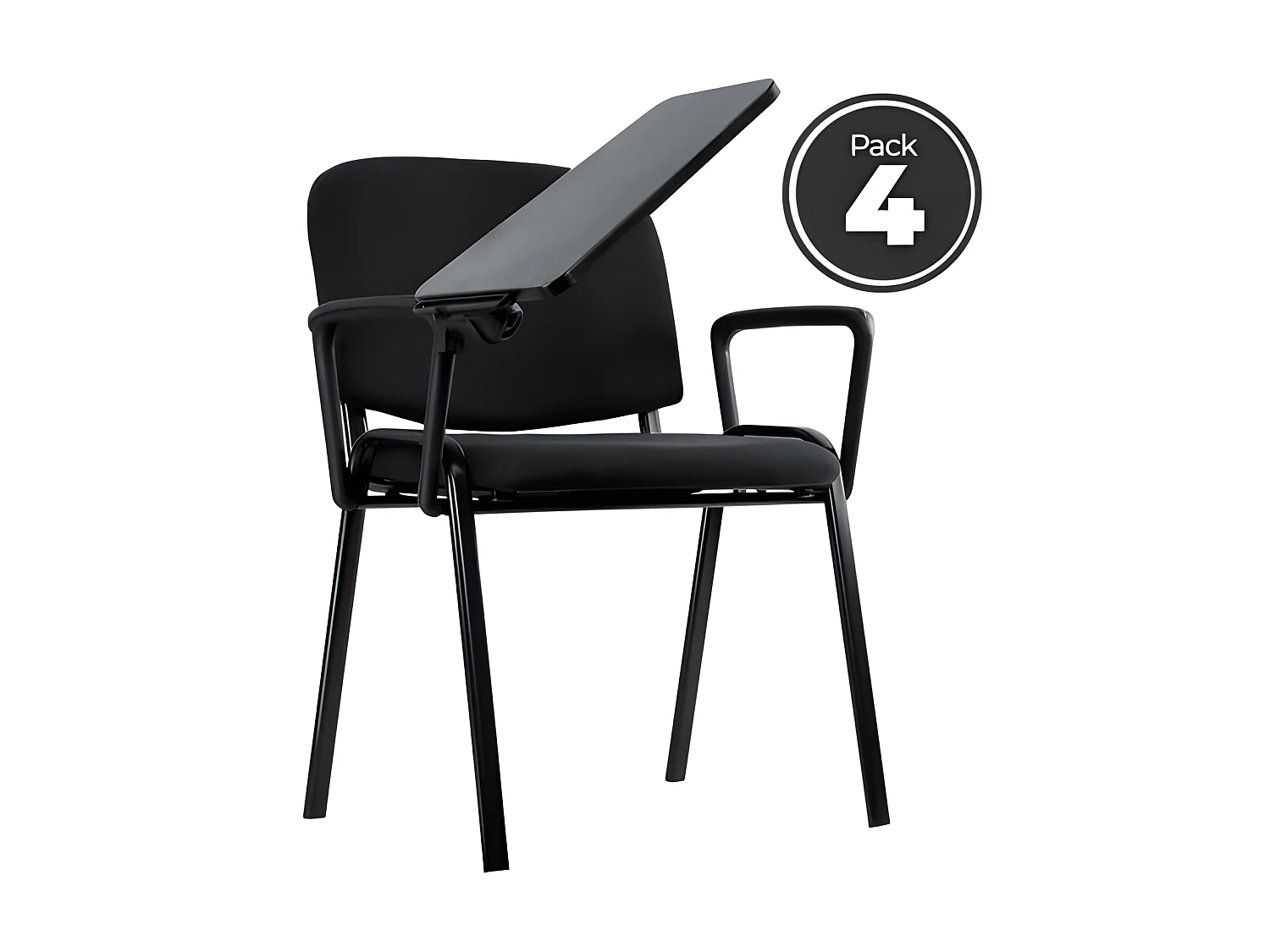 Pack 4 Sillas de Oficina sin ruedas ni brazos Ofis con Pala y Brazo - Máxima Ergonomía - Ideal para Escritorio y Gaming