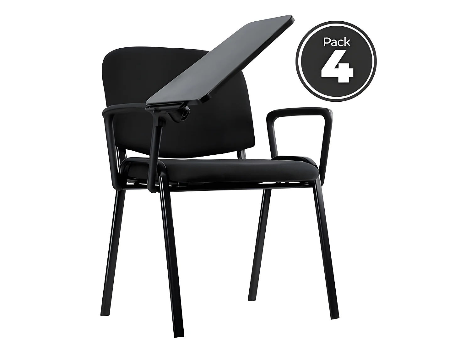 Pack 4 Sillas de Oficina sin ruedas ni brazos Ofis con Pala y Brazo - Máxima Ergonomía - Ideal para Escritorio y Gaming