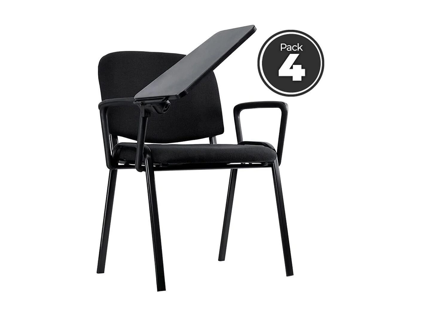 Pack 4 Sillas de Oficina sin ruedas ni brazos Ofis con Pala y Brazo - Máxima Ergonomía - Ideal para Escritorio y Gaming