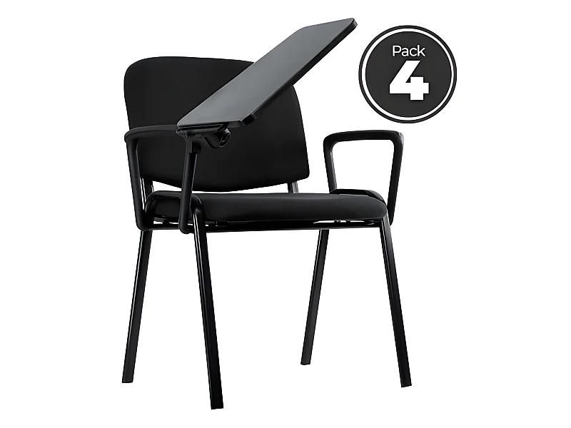 Pack 4 Sillas de Oficina sin ruedas ni brazos Ofis con Pala y Brazo - Máxima Ergonomía - Ideal para Escritorio y Gaming